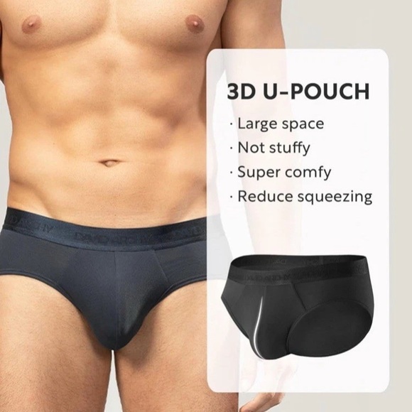 DAVID ARCHY Bamboo Men's Micro Modal Briefs No Fly 3D U Pouch 4 Pack Size L - Picture 4 of 7